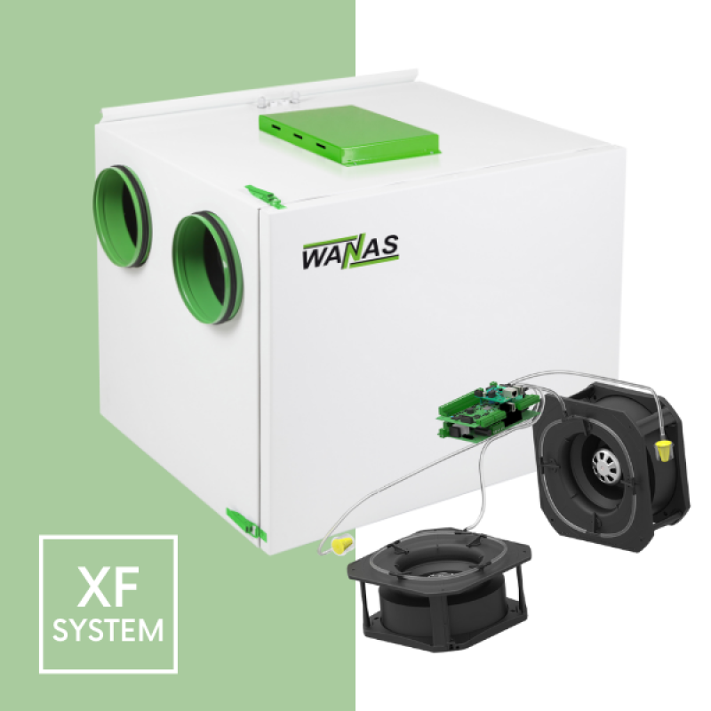 Побутова вентиляційна установка з рекуперацією Wanas Classic XF 555 H_XF E Побутова вентиляційна установка з рекуперацією Wanas Classic XF 555 H_XF E